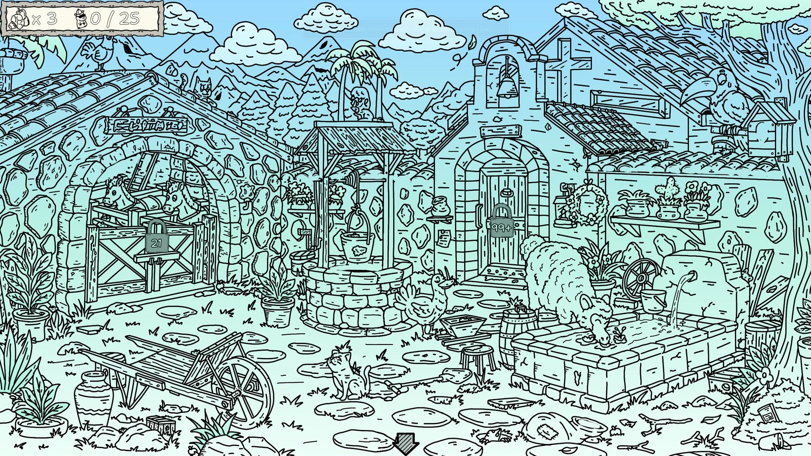 The backyard hidden object scene