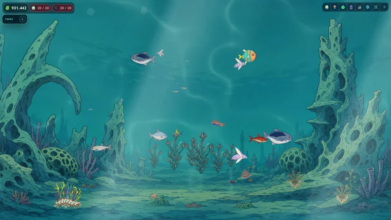 Alien creatures swimming in a Xenofin habitat